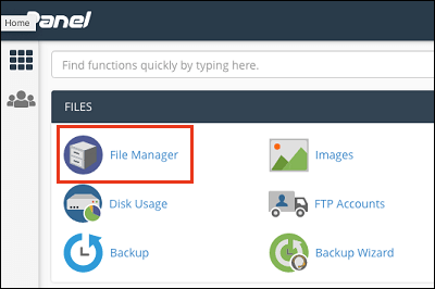 cPanel File Manager Option