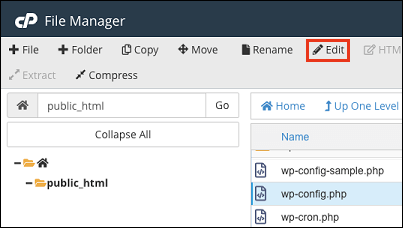 wp-config.php File in File Manager