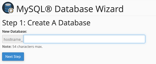 Enter Database Name