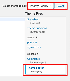 Theme Footer Option in Theme Editor 