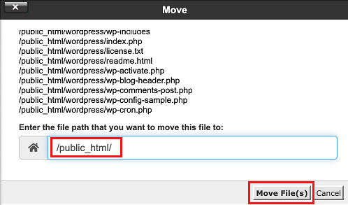 Move Files Confirmation Pop-up in File Manager
