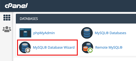 MySQL Database Wizard Option