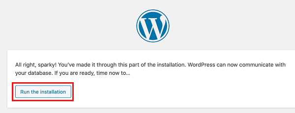 Run WordPress Installation
