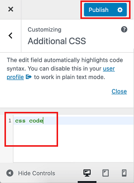 Add Additional CSS Code in WordPress