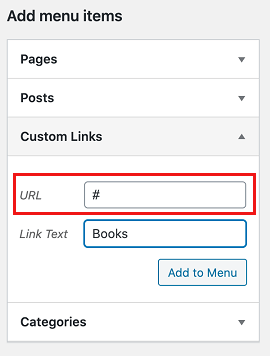 Add Custom Item Without Link in WordPress