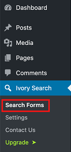 Ivory Search Plugin Search Forms Tab