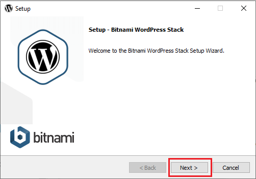 Bitnami WordPress Setup Screen