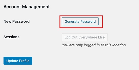 Generate Password for WordPress User